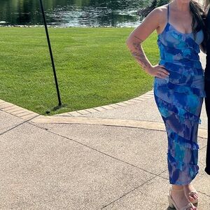 Colorful wedding guest dress